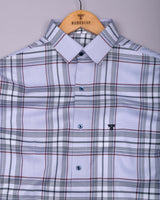 Virex White With Black Twill Check Premium Giza Shirt