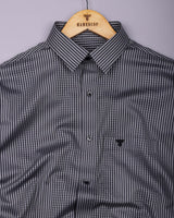 Serix Gray With Black Dobby Stripe Premium Giza Shirt