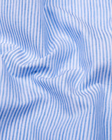 Glazio Blue Self Weft Stripe Dobby Cotton Shirt