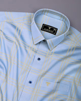 Torin SkyBlue Jacquard Check Premium Gizza Shirt