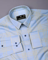 Torin SkyBlue Jacquard Check Premium Gizza Shirt