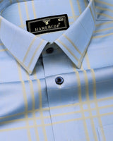 Torin SkyBlue Jacquard Check Premium Gizza Shirt