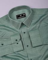 Welor Green Jacquard Premium Giza Shirt