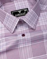 Brevon Onion Pink Houndstooth Check Premium Giza Shirt