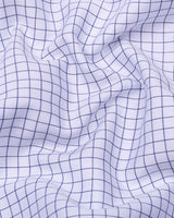 Rellon Blue With White Small Check Premium Giza Shirt