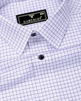 Rellon Blue With White Small Check Premium Giza Shirt