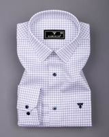 Rellon Blue With White Small Check Premium Giza Shirt