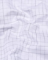 Glivo White With Black Check Premium Gizza Shirt