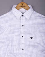 Glivo White With Black Check Premium Gizza Shirt