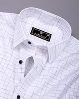 Glivo White With Black Check Premium Gizza Shirt