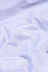 Slate grey square shape printed cotton shirt