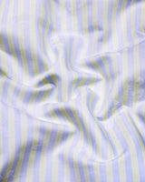 Zerlo Blue Jacquard Weft Stripe Premium Gizza Shirt