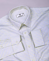 Zerlo Blue Jacquard Weft Stripe Premium Gizza Shirt