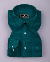 Delvo Rama Green Corduroy Premium Cotton Solid Shirt