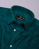 Delvo Rama Green Corduroy Premium Cotton Solid Shirt