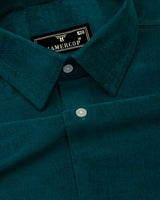 Delvo Rama Green Corduroy Premium Cotton Solid Shirt