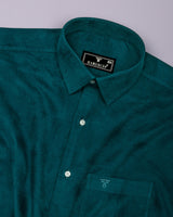Delvo Rama Green Corduroy Premium Cotton Solid Shirt