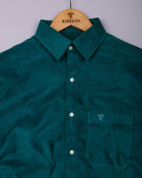 Delvo Rama Green Corduroy Premium Cotton Solid Shirt