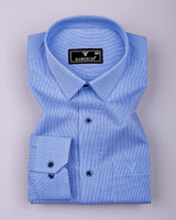Corin Blue Houndstooth Check Premium Giza Shirt