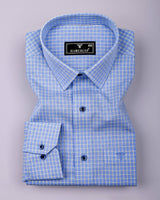 Lirox Blue With Yellow Check Premium Giza Shirt