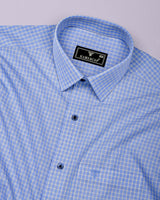 Lirox Blue With Yellow Check Premium Giza Shirt