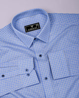 Lirox Blue With Yellow Check Premium Giza Shirt