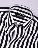 Phenol Black With White Stripe Premium Giza Shirt
