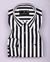Phenol Black With White Stripe Premium Giza Shirt