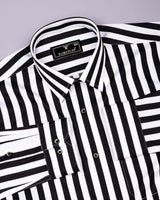 Phenol Black With White Stripe Premium Giza Shirt