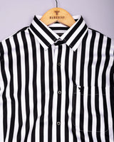 Phenol Black With White Stripe Premium Giza Shirt