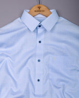 Sevio LightBlue Jacquard Premium Gizza Shirt
