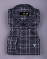 Sevio Blue With Gray Jacquard Premium Giza Shirt