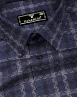 Sevio Blue With Gray Jacquard Premium Giza Shirt