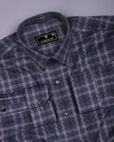 Sevio Blue With Gray Jacquard Premium Giza Shirt