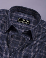 Sevio Blue With Gray Jacquard Premium Giza Shirt