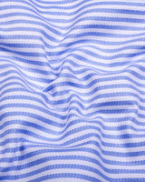Celvo Blue With White Dobby Stripe Premium Giza Shirt