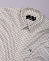 Halric Green With Cream Check Premium Giza Shirt