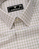 Halric Green With Cream Check Premium Giza Shirt