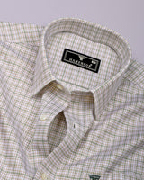Halric Green With Cream Check Premium Giza Shirt