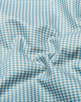 Fenor Blue With Gray Houndstooth Check Premium Giza Shirt