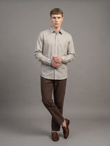 Yelric Cream With White Premium Giza Shirt