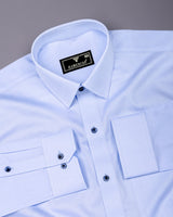 Dazur LightBlue Jacquard Check Premium Gizza Shirt