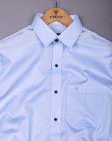 Dazur LightBlue Jacquard Check Premium Gizza Shirt