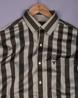Bronel Coffee Brown Broad Stripe Giza Shirt