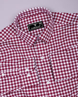 Nexon Maroon Twill Check Premium Giza Shirt