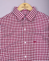 Nexon Maroon Twill Check Premium Giza Shirt