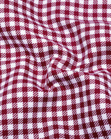 Nexon Maroon Twill Check Premium Giza Shirt