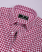 Nexon Maroon Twill Check Premium Giza Shirt