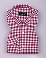 Nexon Maroon Twill Check Premium Giza Shirt