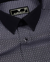 Avila Black Dobby Designer Cotton Shirt